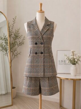 Plaid Shorts Set